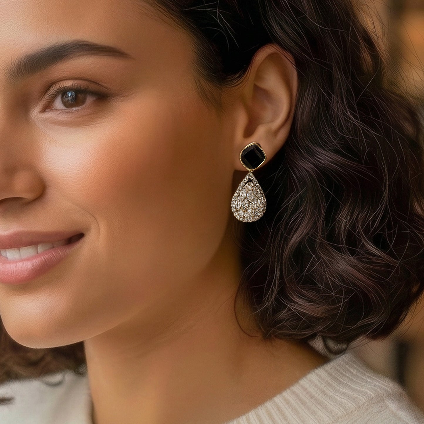 Yellow Chimes crystal drop earrings - Gift for women