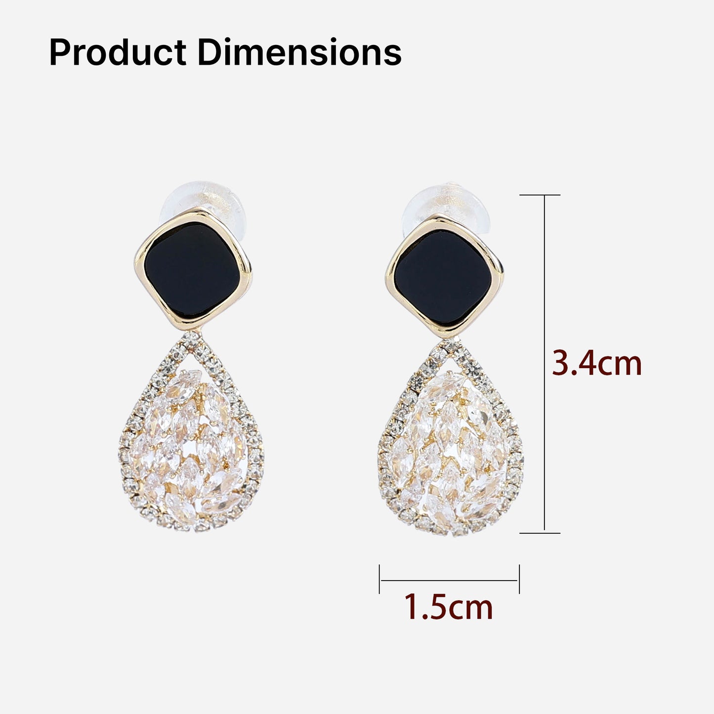 Yellow Chimes stylish black stone earrings - Wedding jewellery