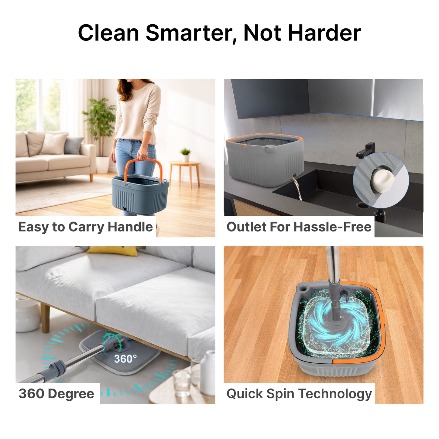 The Better Home flat mop - Corner cleaning made easy
