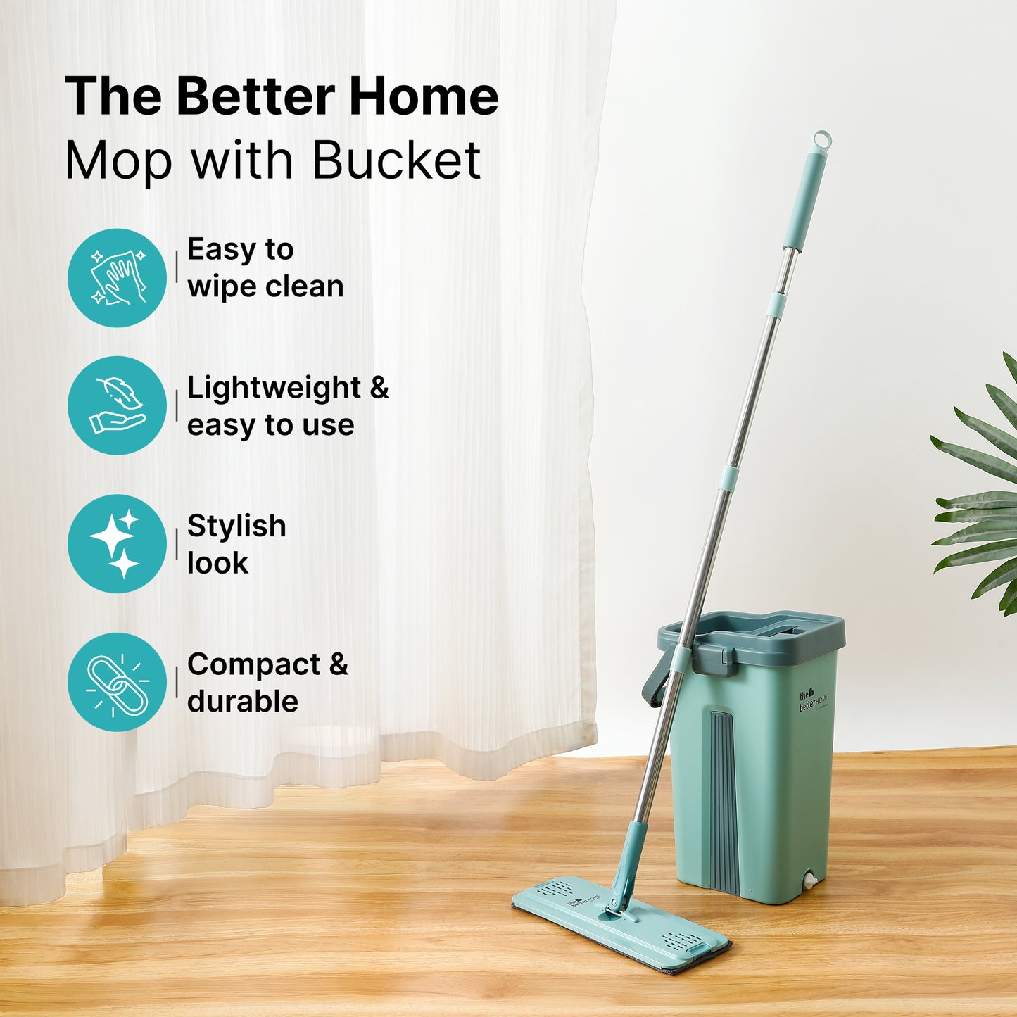The Better Home Green Mop Set - Space-saving cleaning accessory