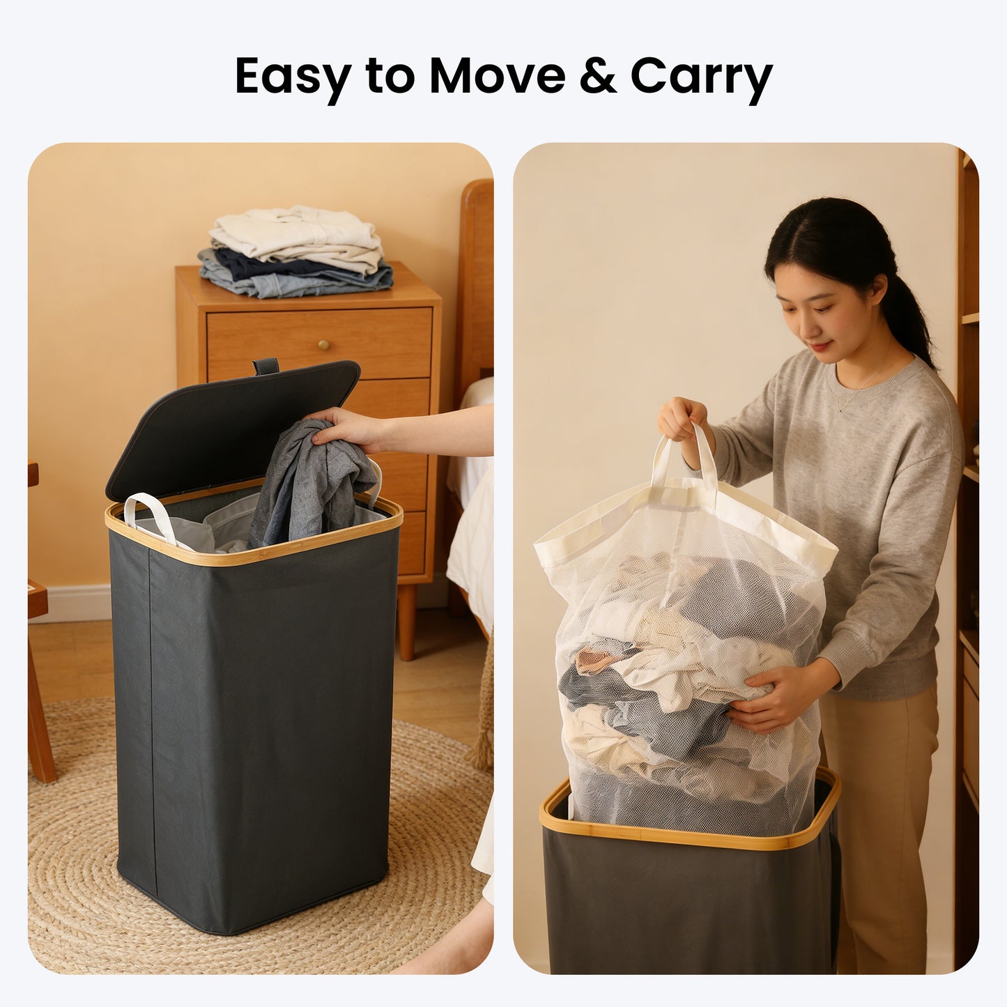Grey laundry basket - Ideal for toy storage
