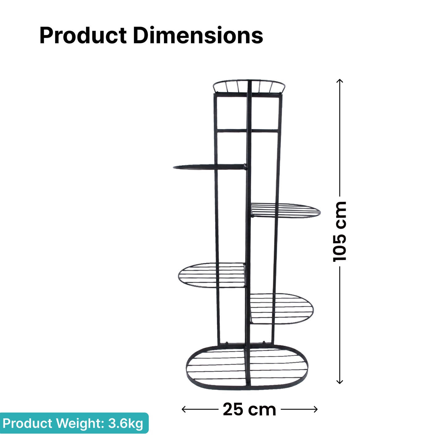 The Better Home 6 Tier Metal Plant Stand - Garden Arrangement