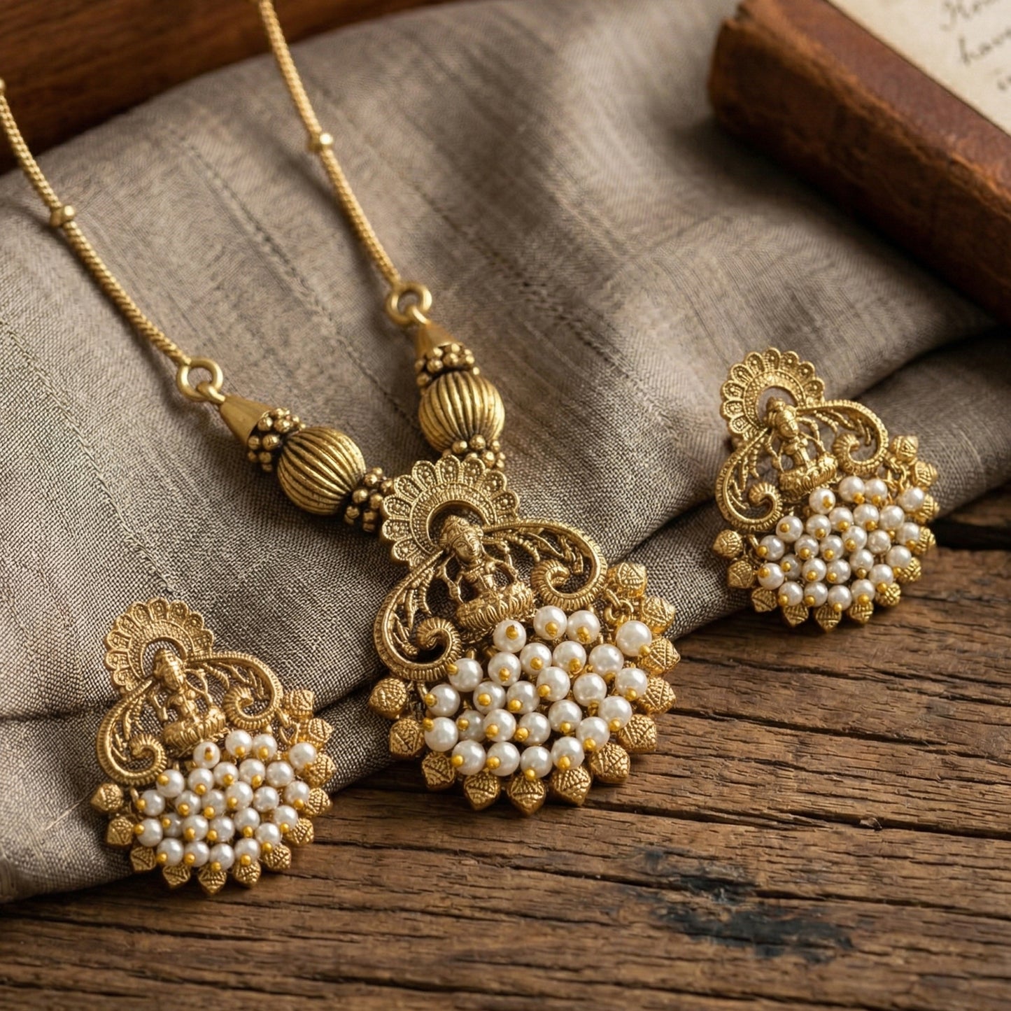 Yellow Chimes handcrafted necklace - ethnic outfit pairing