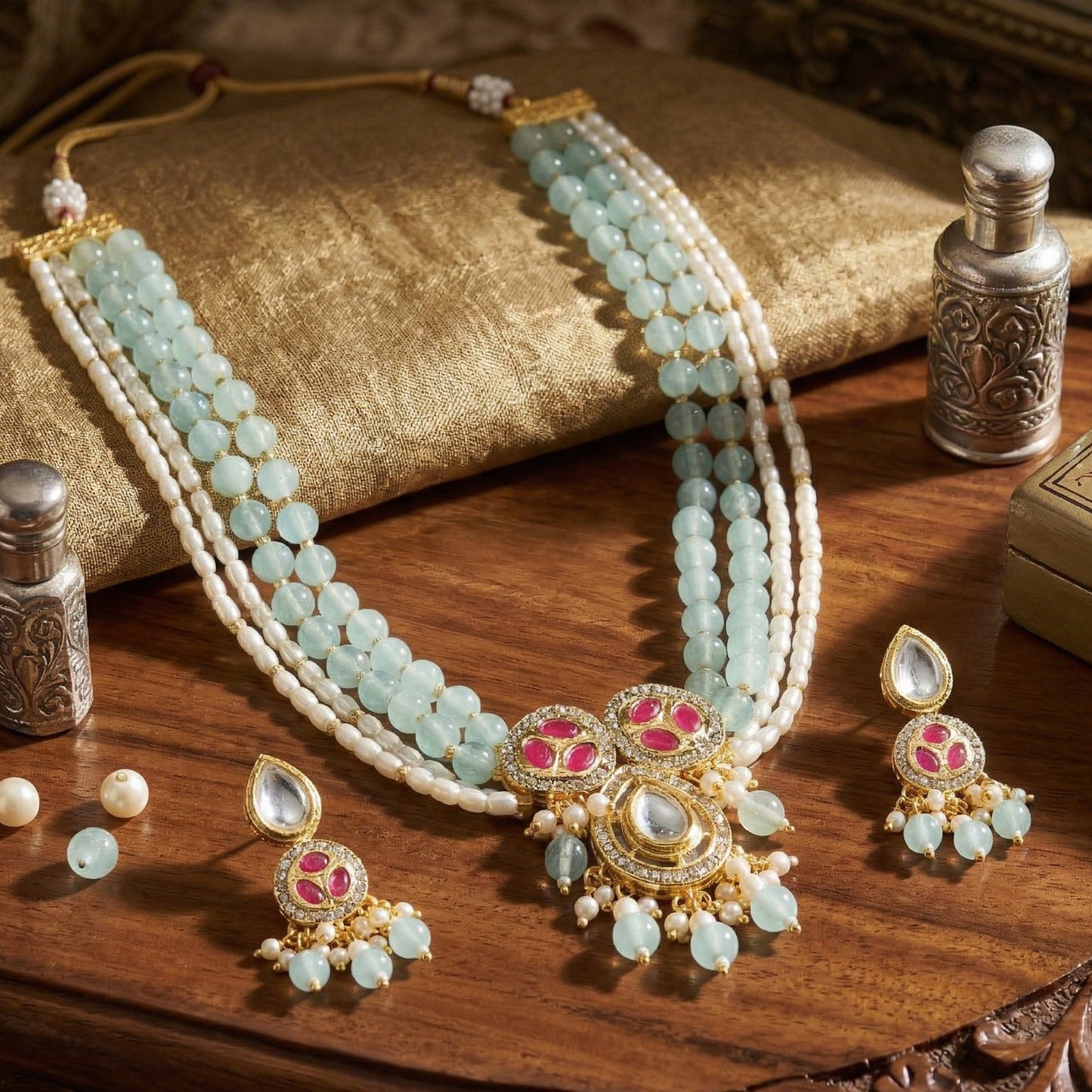 Yellow Chimes ethnic jewellery set - elegant festive wear