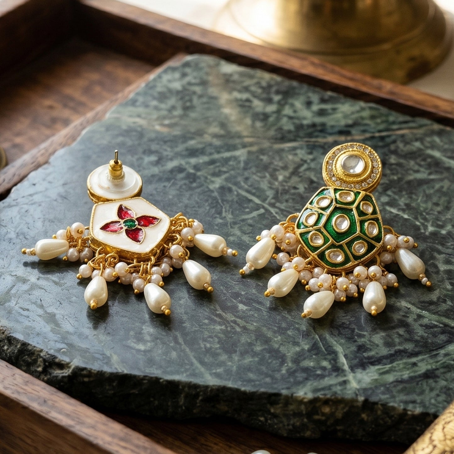 Yellow Chimes gold plated earrings - wedding jewelry