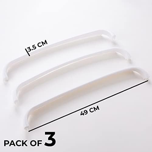 Kuber Industries Towel Hanger for Bathroom|Wall Mounted Cloth Hanger|Multipurpose Cloth & Napkin Holder|Premium PP Material|Self-Adhesive DIY Installation|Bathroom & Kitchen Organizer|Pack of 3|White