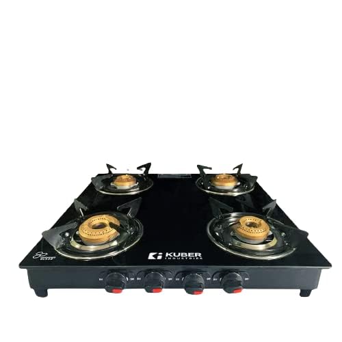 Kuber Industries Gas Stove 4 Burner|Easy to Clean & Wobble Free Pan Support Stand|Break Resistant|Compact & User-Friendly Design