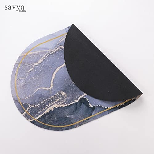 Pack of 2: Anti-Skid Polypropylene Bathroom Mats | Multipurpose for Living Room, Kitchen | 60 x 40cm | Metallic & Bluish