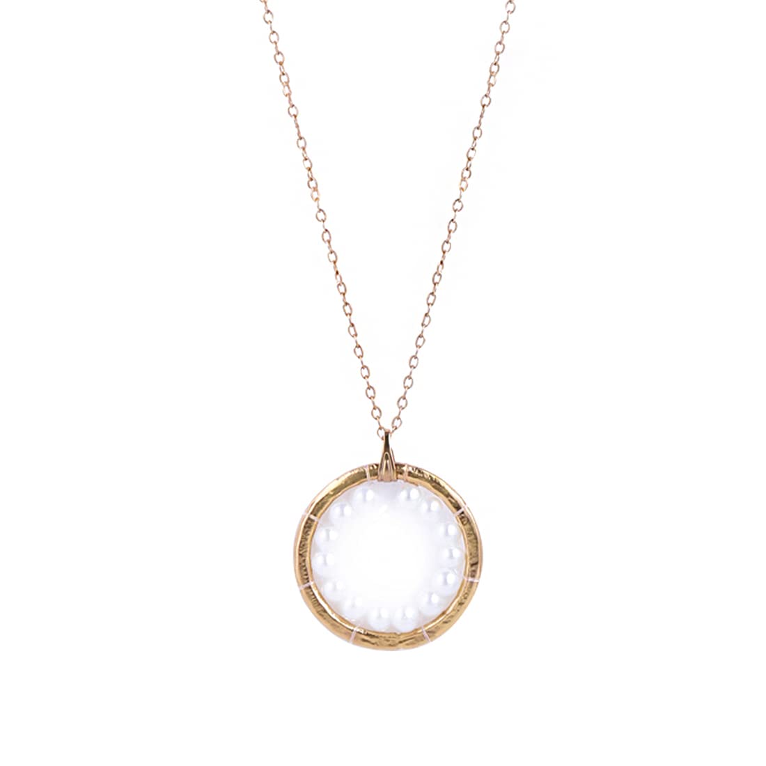 Yellow Chimes Designer Pearl Circle Necklace - Ideal for celebrations