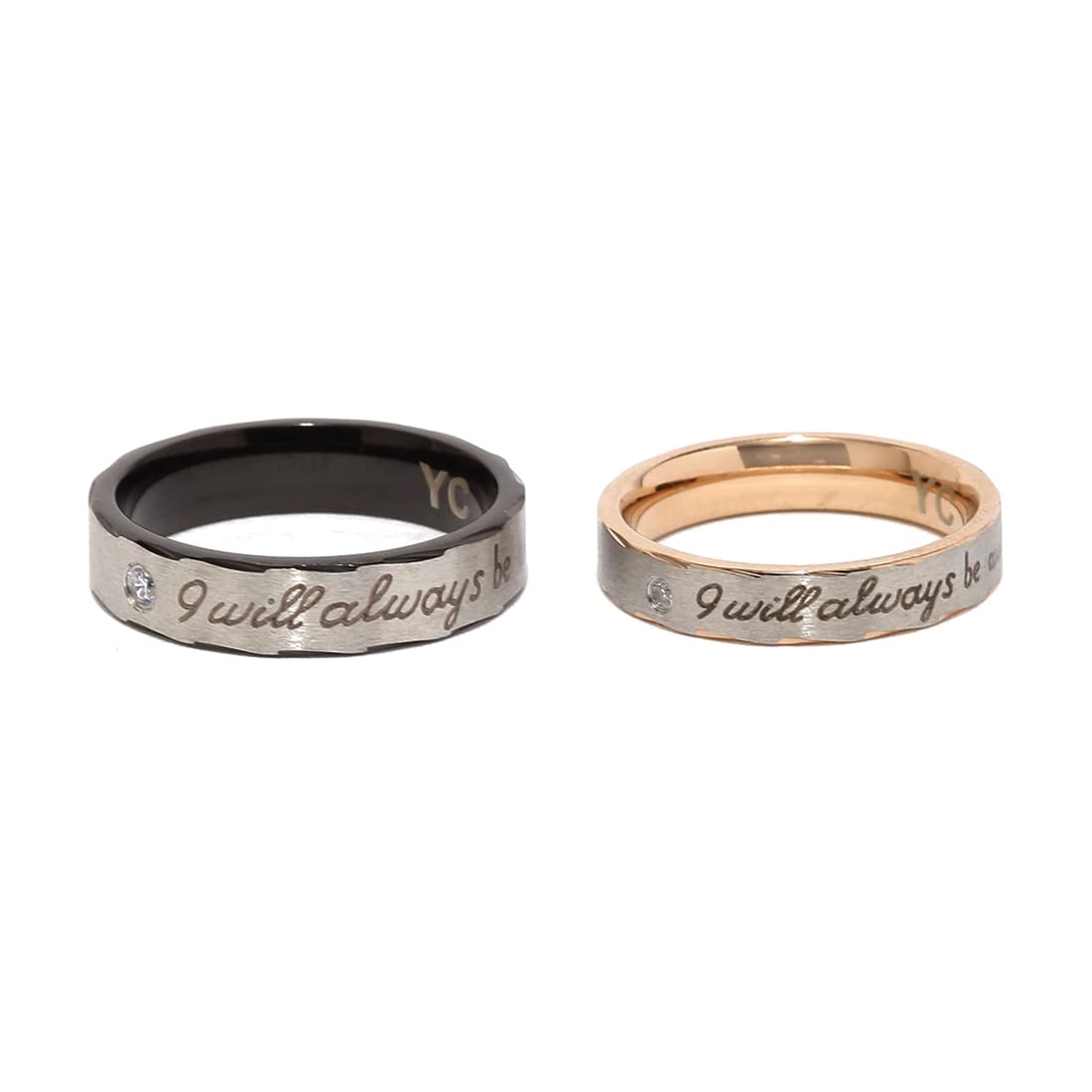 Yellow Chimes stainless steel rings - anniversary celebration