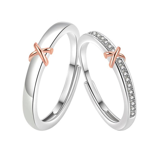 Yellow Chimes Rhodium Rings - Elegant Couple Accessories