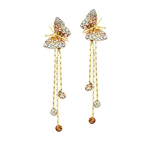 Yellow Chimes Butterfly Design Earrings - Elegant Style Statement