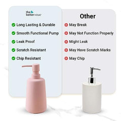 The Better Home 260ml Soap Dispenser Bottle - Pink (Set of 4)  | Elegant and Functional Liquid Pump for Kitchen, Wash-Basin, and Bathroom