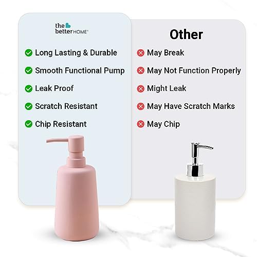 Set of 4: Soap Dispenser Bottles - Elegant, Functional Liquid Pump | Includes 4 Bottles | 260ml | Pink