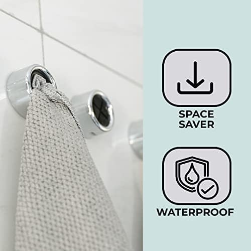 Pack of 4: Wall Mounted Cloth & Towel Hanger - Waterproof, Easy Installation | ABC + PVC Material | Black