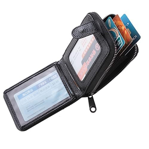 Kuber Industries Card Holder Wallet for Men Women|Debit Credit Card Holder|Wallet for Id, Visiting Card, Buisness Card|RFID Protected|Button & Zipper Closure Wallet|Black (Pack of 3)