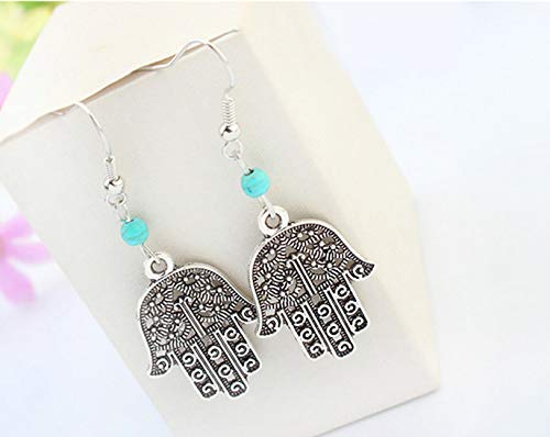 Yellow Chimes Hamsa Hand Drop Earrings - Everyday Elegance