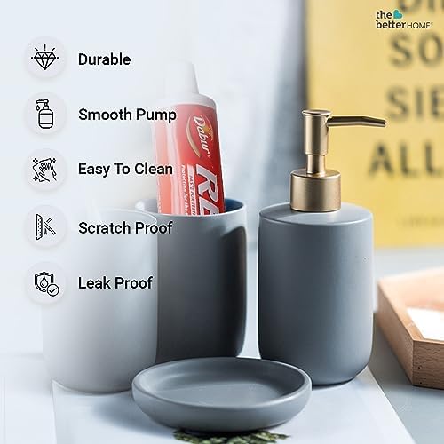 The Better Home 4Pcs Bathroomware Set Grey (Set of 6)