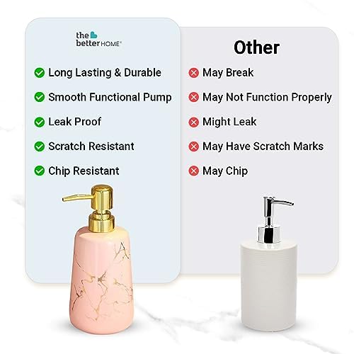 Set of 4: Soap Dispenser Bottles - Elegant Liquid Pump for Kitchen & Bathroom | 260ml | Pink