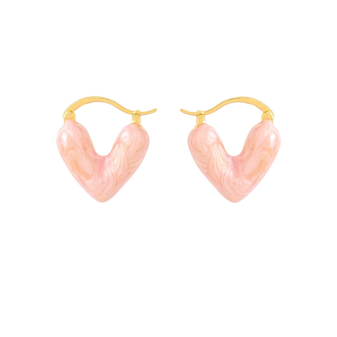 Yellow Chimes heart shaped pink hoop earrings - unique gift ideas