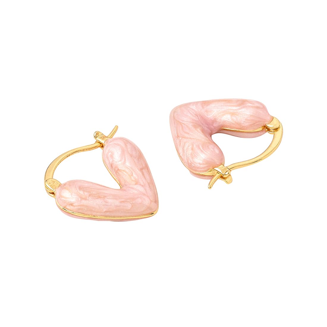 Yellow Chimes heart shaped pink hoop earrings - stylish jewelry