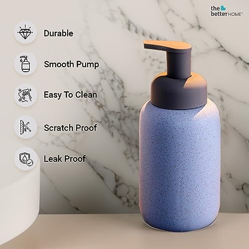 Set of 4: Ceramic Liquid Dispensers - Ideal for Shampoo, Lotion & More | 400ml | Blue