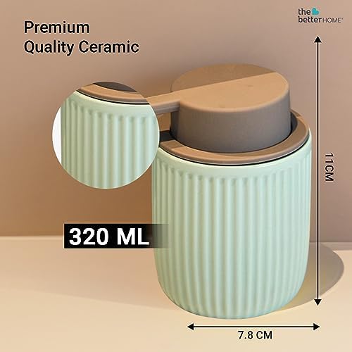 The Better Home 320ml Soap Dispenser Bottle -Blue (Set of 6)  |Ceramic Liquid Pump Dispenser for Kitchen, Wash-Basin, and Bathroom