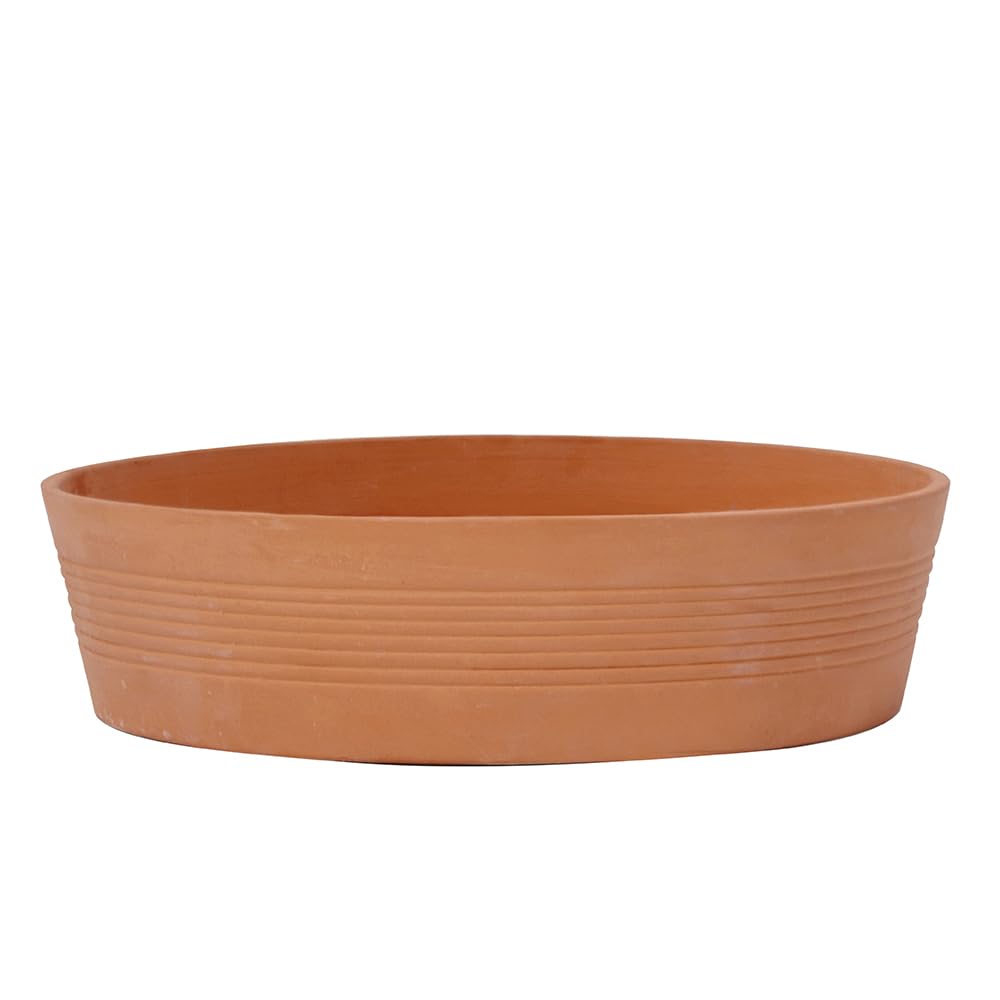 Ellementry Terracotta Baking Dish (900 ml) | Pan Tray for Baking | Cake Baking and Decoration Tools | Microwave Oven Safe | Dish Tray | Serving Tray & Platter| Cup Cake Server