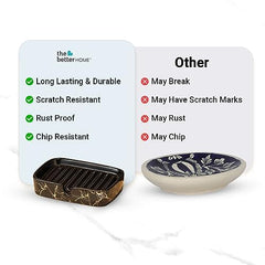 Ceramic Soap Case,Soap Dish Tray | Black (Set of 6)