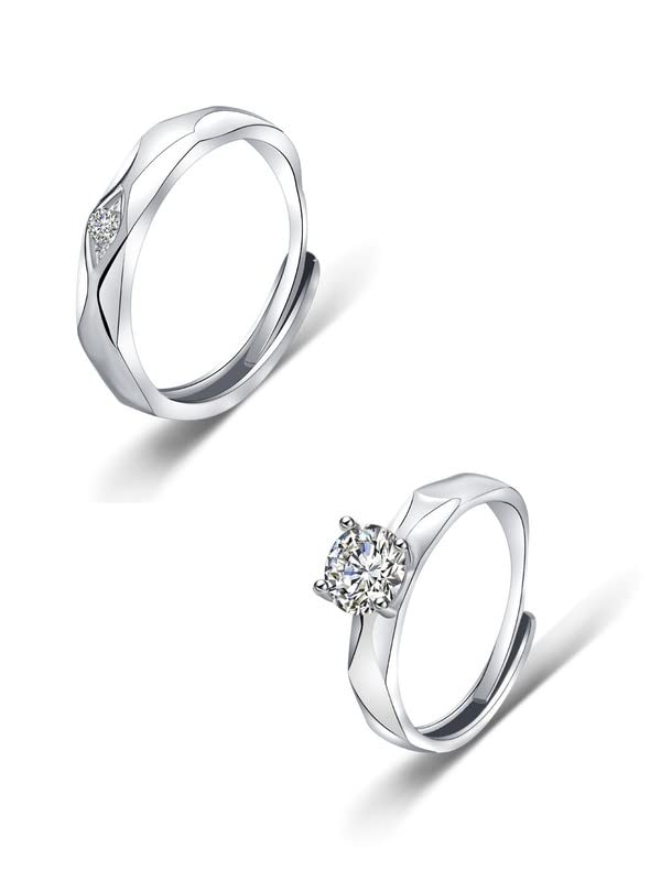 Yellow Chimes silver couple rings - unique design