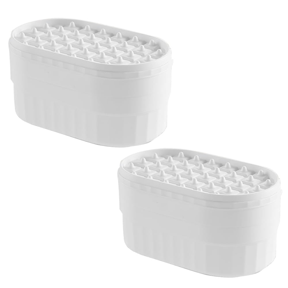 Kuber Industries Nail Press 2-Layer Ice Box|Flexible Ice Cube Tray|Pack of 2|White