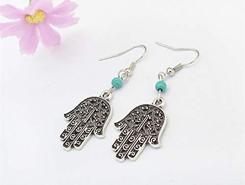 Yellow Chimes Hamsa Hand Earrings - Ethnic Style