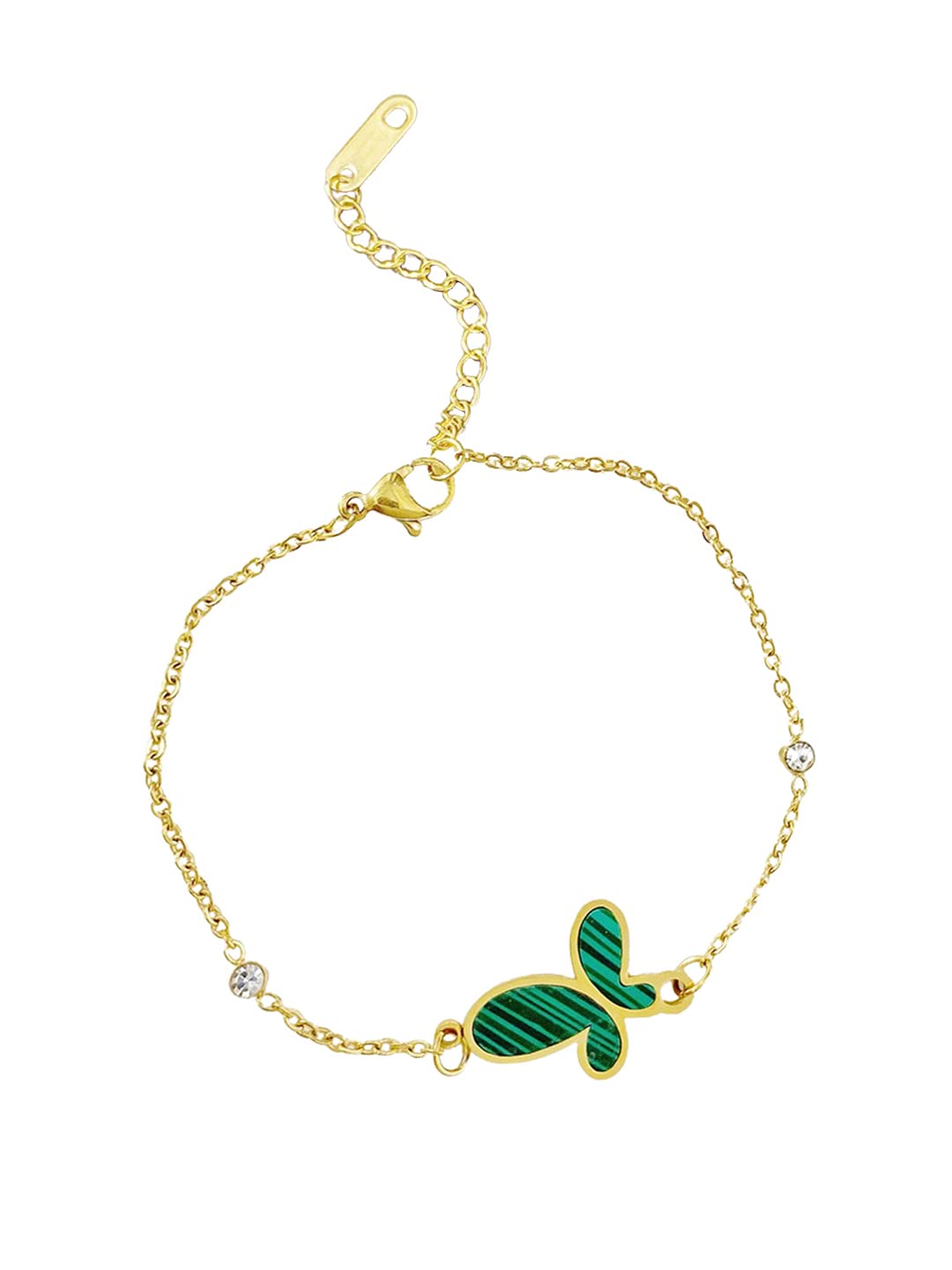 Yellow Chimes green butterfly charm - unique jewelry piece