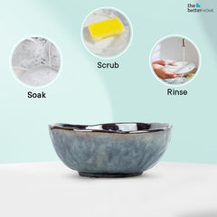 The Better Home Terra Series Ceramic Snack Bowl (Irregular Shape) | Soup Bowl Microwave Safe | Scratch Resistant | Stain Proof | Dinnerware | Dinner Plate for Family Occasion | Gift Set