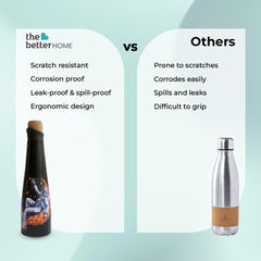 The Better Home Insulated Stainless Steel Water Bottle 500ml | 18 Hours Insulation Cork Cap | Hot Cold Gym Office School | Airtight Leak Proof BPA Free | Unique Astronaut Print | Pack of 1