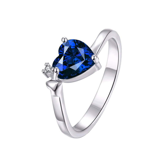 Yellow Chimes Blue Crystal Ring - Elegant attire enhancer