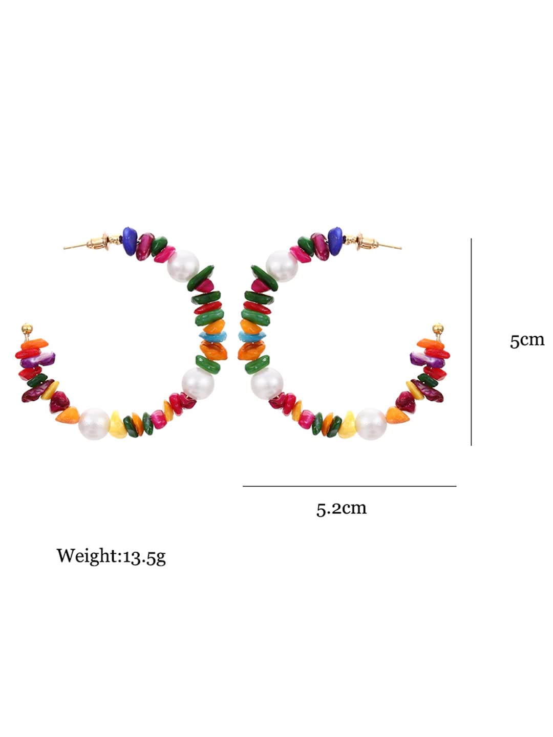 Yellow Chimes bohemian bead hoop earrings - for casual outings