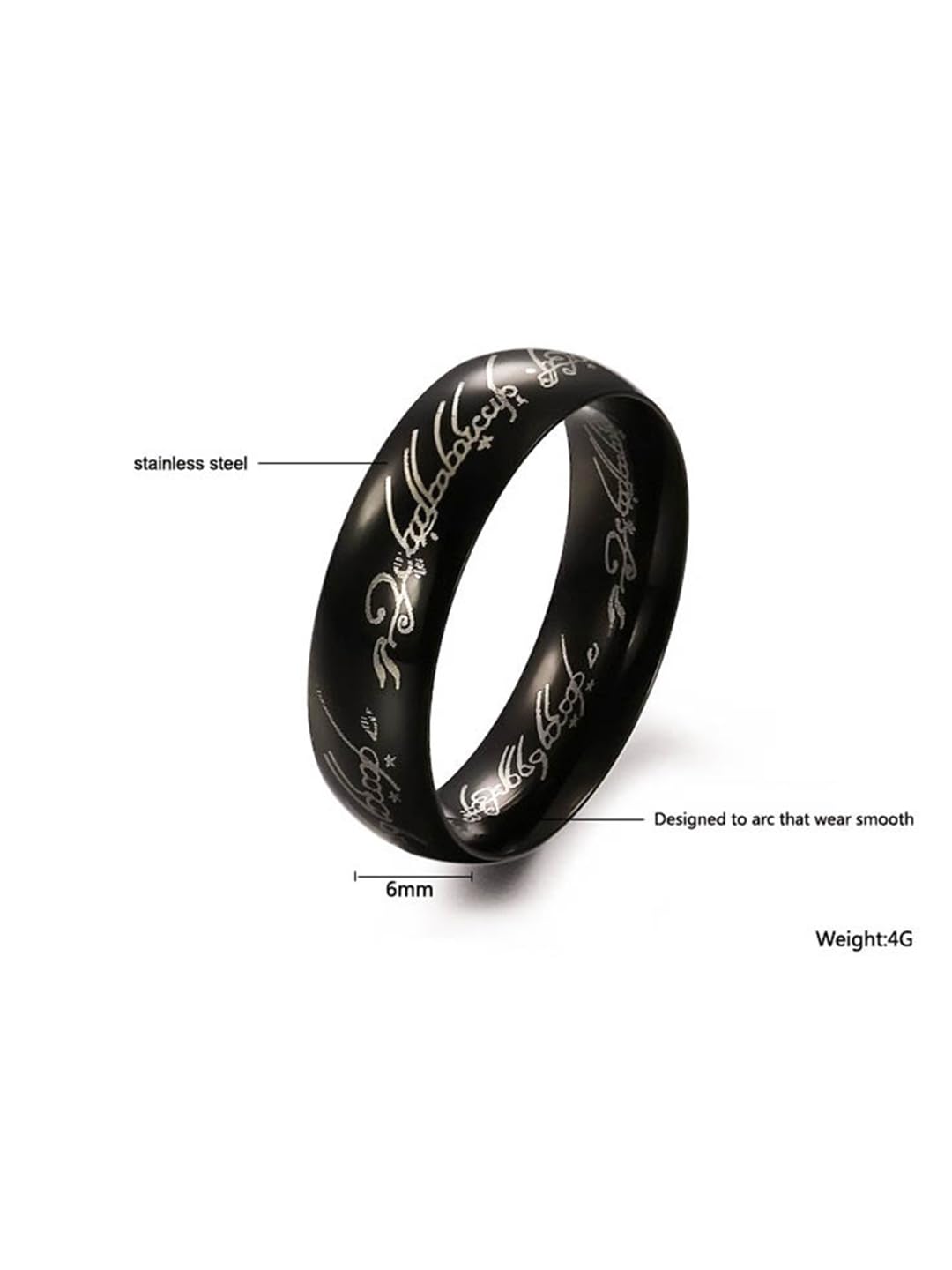 Kairangi black stainless steel ring - trendy outfit enhancer