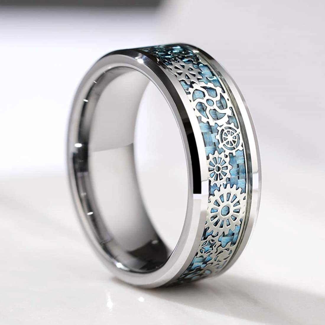 Yellow Chimes silver band ring - stylish accessory for men