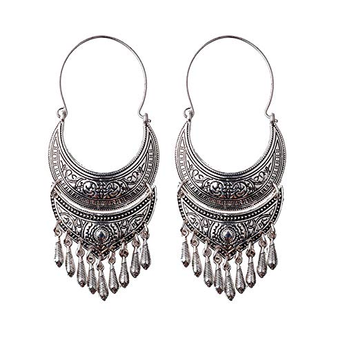 Yellow Chimes Silver Hoops - Daily Wear