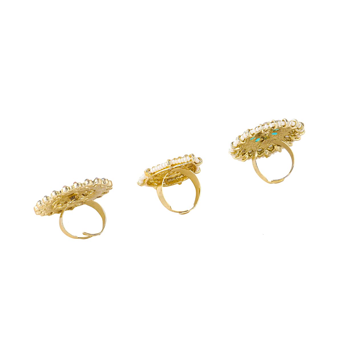 Yellow Chimes Adjustable Rings - Ethnic wear accessory