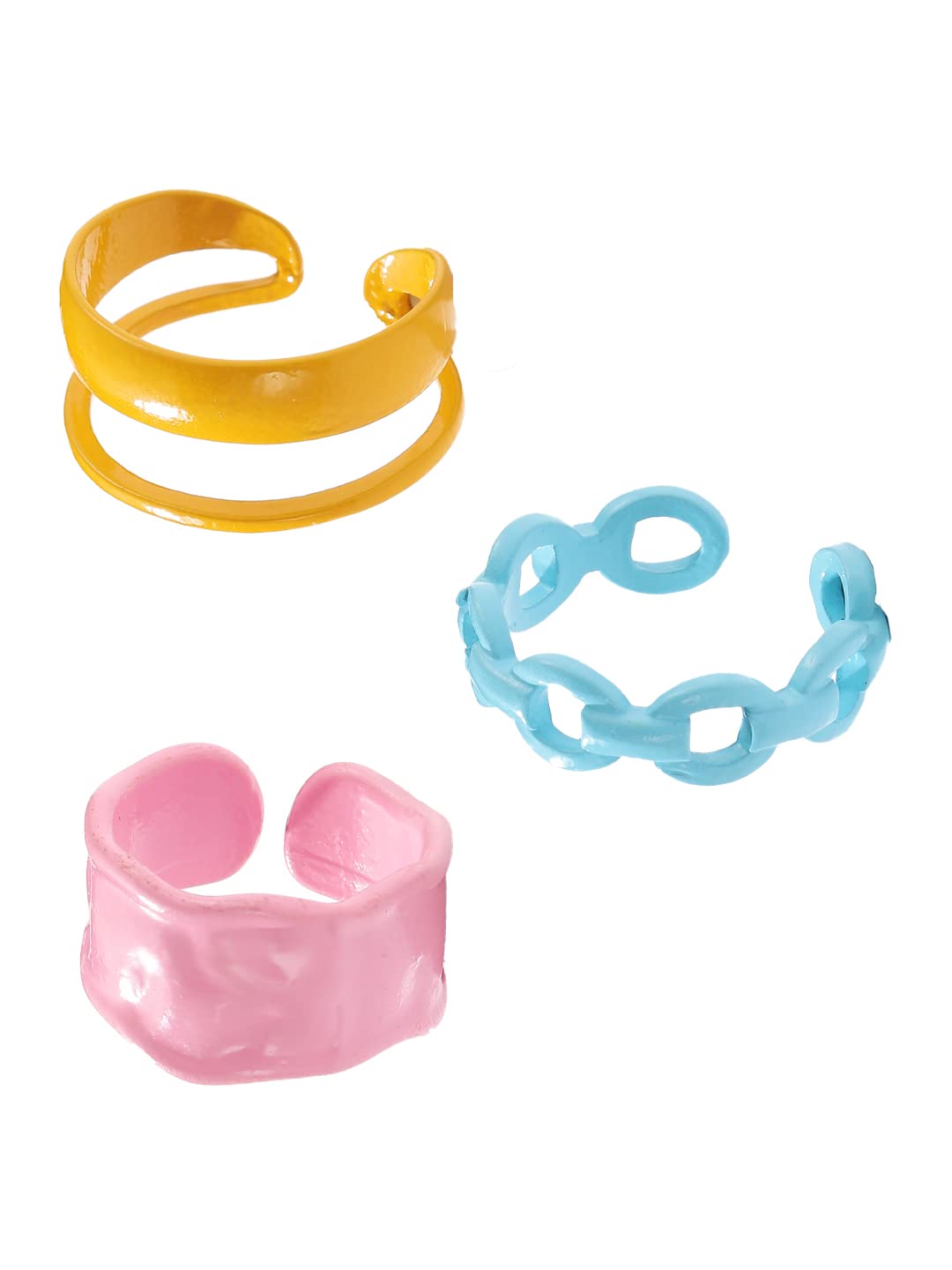 Yellow Chimes chunky chain ring - casual outing accessory