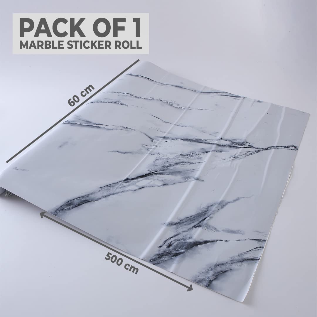 Kuber Industries Marble Design Wall Sticker for Walls | Marble Pattern| Easy to Peel, Stick & Remove DIY Wallpaper | Suitable on All Walls | Pack of 2 Roll,60 cm x 500 cm