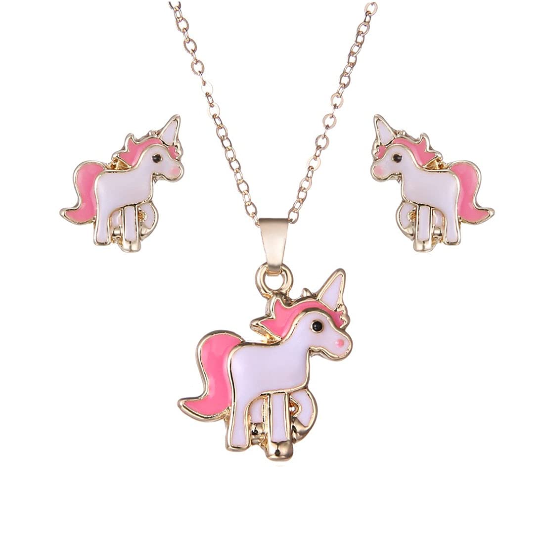 Yellow Chimes pink unicorn necklace - ideal for unicorn lovers