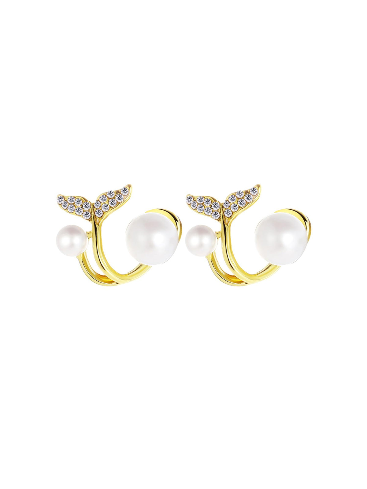 Kairangi Gold Toned Pearl Stud Earrings - Elegant Anniversary Gift