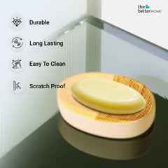 The Better Home Ceramic Soap Case,Soap Dish Tray | Bath Accessories for Bath, Tub or Wash Basin |Khaki (Set of 3)