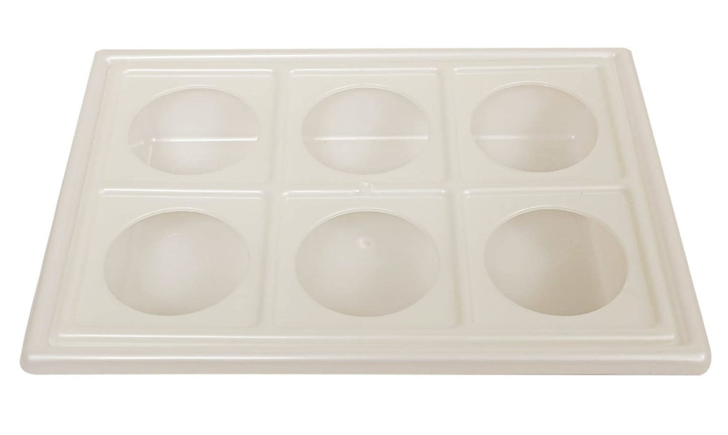 Heart Home Plastic 6 Slots Glass Holder Tray (White)