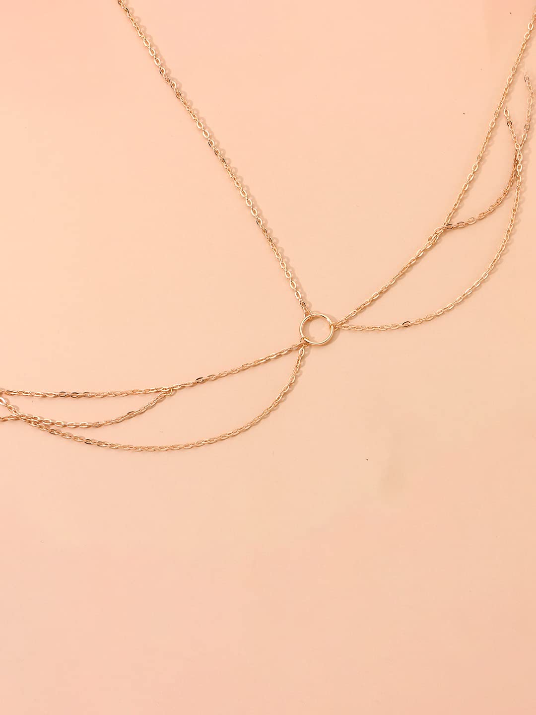 unwind gold toned multilayer head chain - stylish jewelry for women