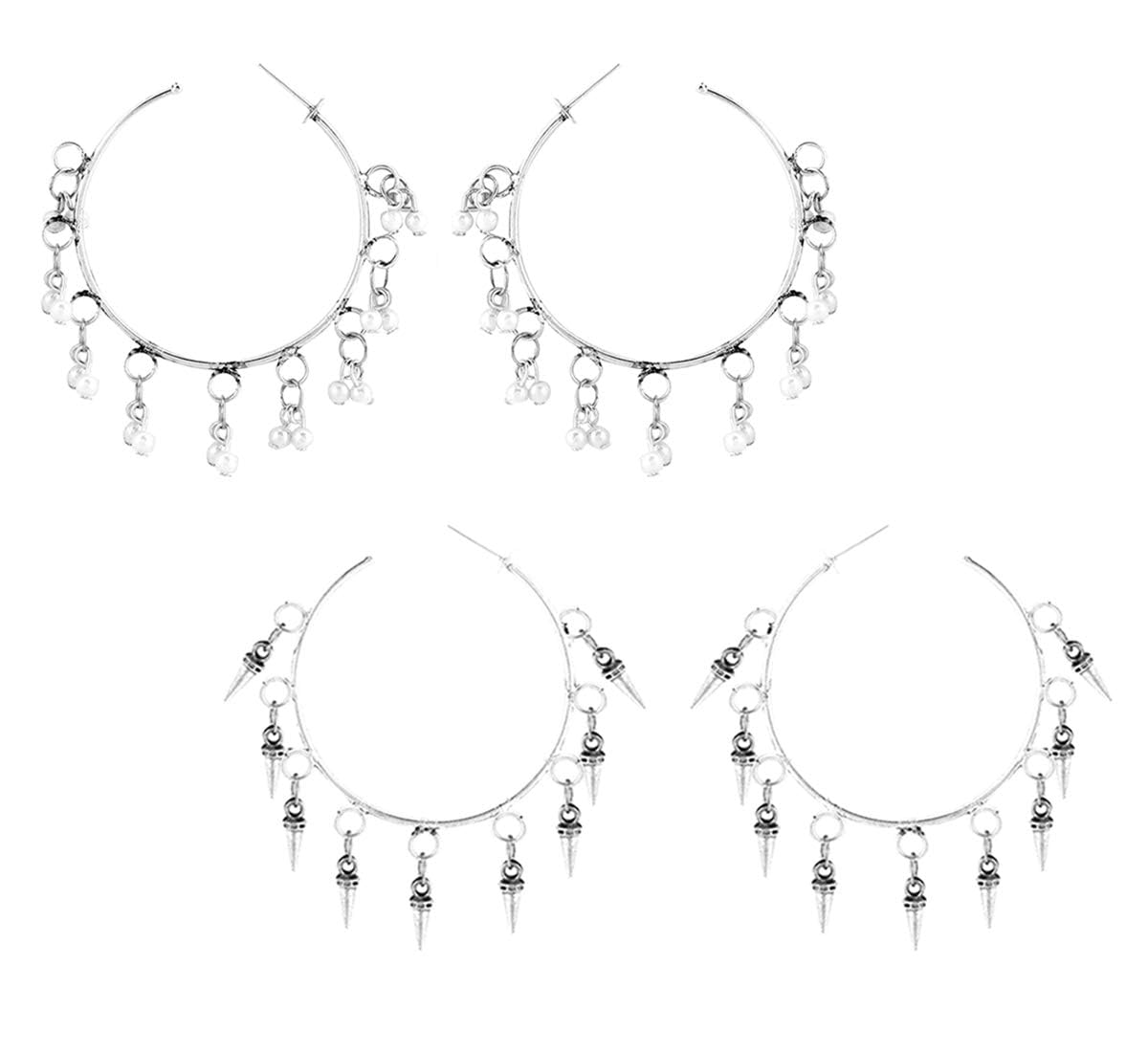 Kairangi Fashion Silver Earrings - Office Wear