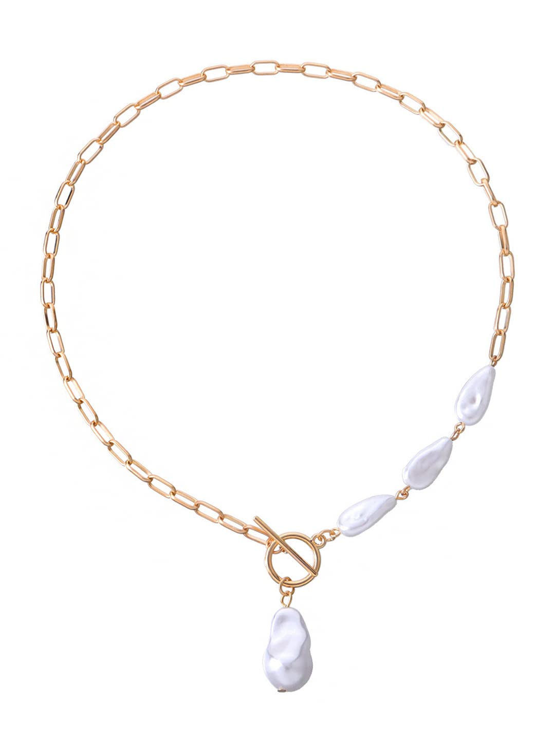 Yellow Chimes Gold Pearl Necklace - Contemporary design piece